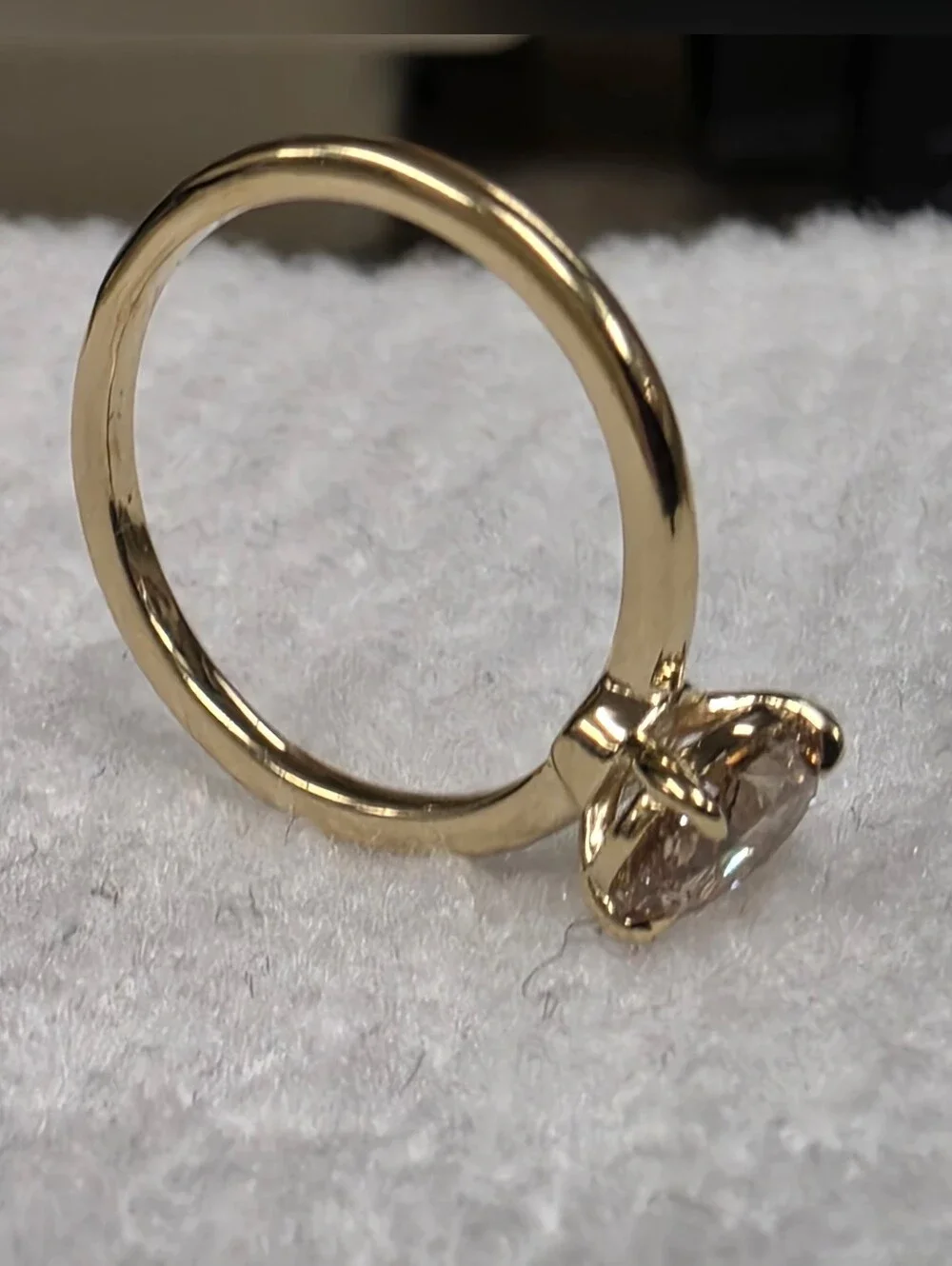 GIA 0.96ct. Champagne Diamond Solitaire Ring in Yellow Gold